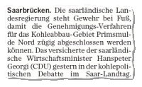 Saarbrücker Zeitung vom 13.07.2006 - Artkel