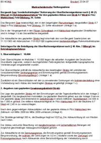 Sonderbetriebsplan 8.7 West / Flöz Wahlschied